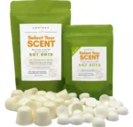 Two different sizes of Soy Dots bags by Lux Candles & Melts, showing both bag sizes and the individual soy dots for comparison.