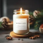 Nutmeg and Spice Jar Soy Candle by Lux Candles & Melts, a warm and inviting holiday scent.