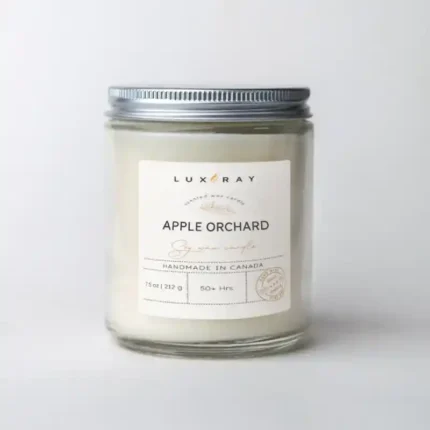 Apple Orchard Scented Soy Candle by Lux Candles & Melts, capturing the essence of fresh-picked apples.